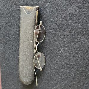 Vintage Wire-Framed Glasses with Slide Case